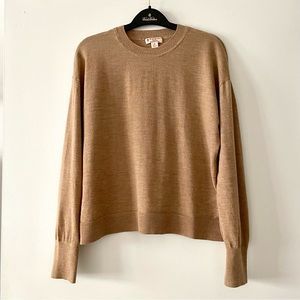 Camel Brown Brooks Brothers Marino Wool Sweater
